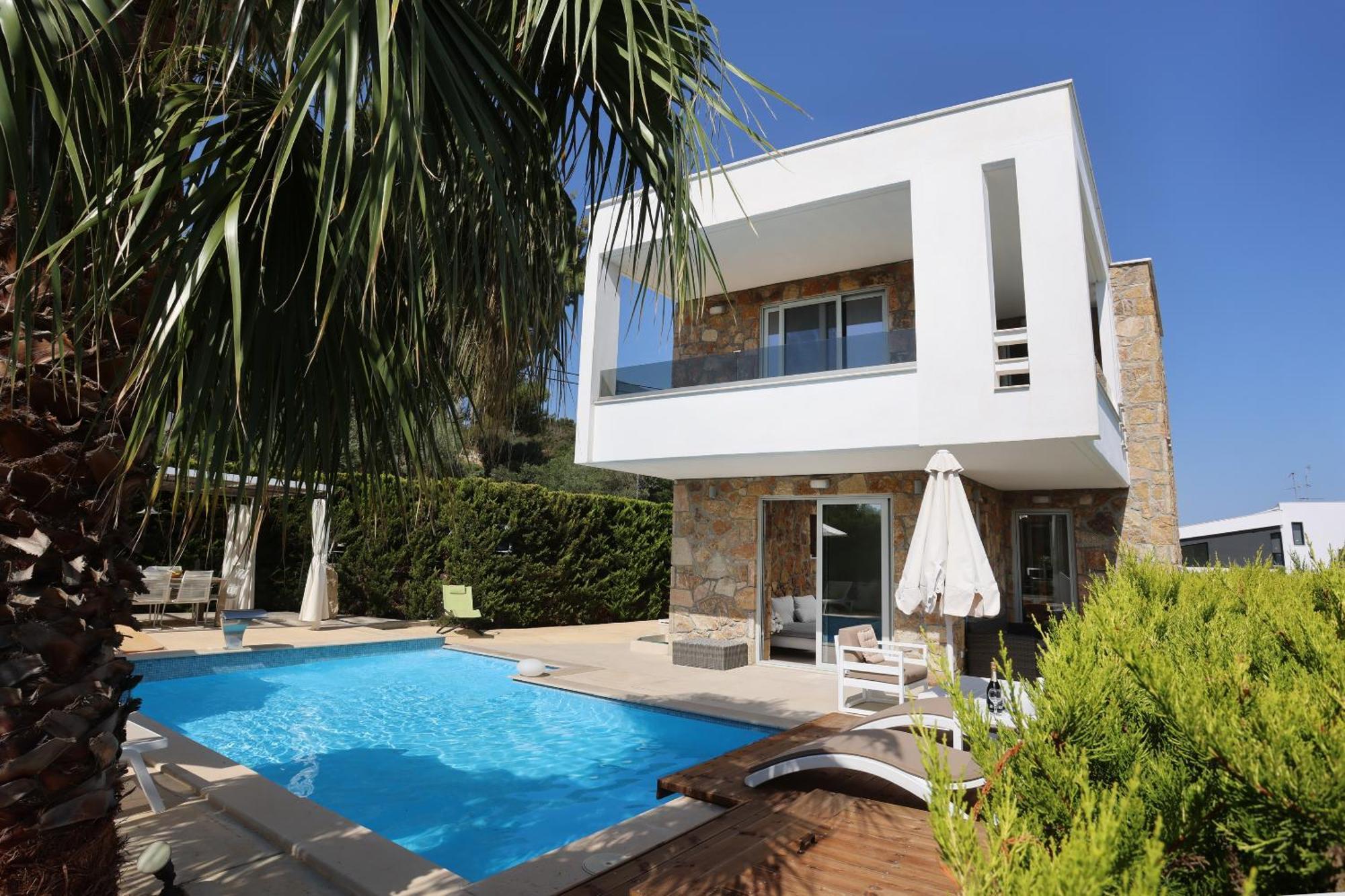 Villa Douglas - Private Pool, Bbq, 4Bdrms, View Пефкохори Экстерьер фото